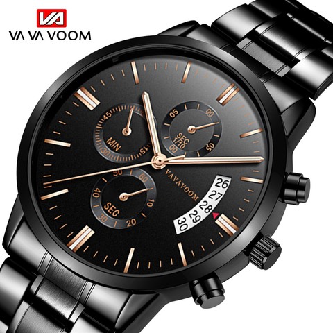 Stainless Steel Men Watches Luxury Top Brand Fashion Casual Dress Quartz Wristwatch Relogio Masculino Business Calendar Watches ► Photo 1/6