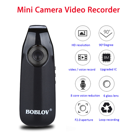 Boblov 007 Mini Digital Camera HD Law Enforcement Cam Magnetic Body Camera Motion Detection Snapshot Loop Recording Camcorder ► Photo 1/6