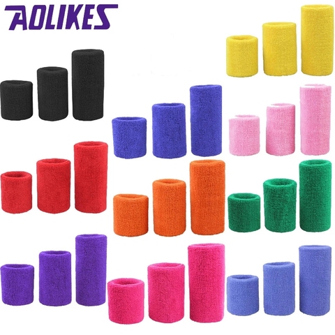 AOLIKES 1PCS Tower Wristband Tennis/Basketball/Badminton Wrist Support Sports Protector Sweatband 100% Cotton Gym Wrist Guard ► Photo 1/6