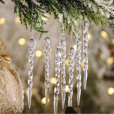 12pcs Christmas ice tree hanging ornament Christmas decorations for home fake ice pendant navidad winter artificial icicle ► Photo 1/6