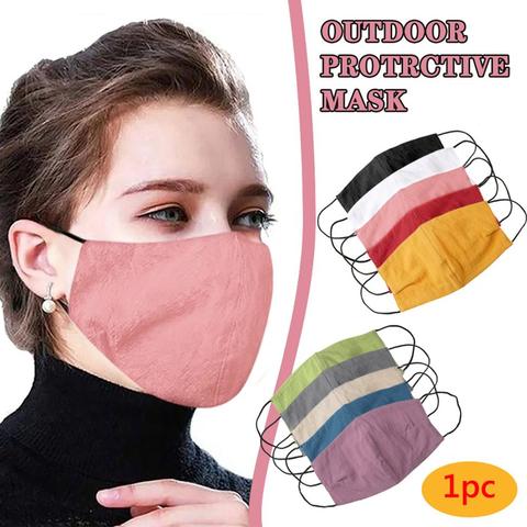 Adult Natural Linen Cool Mouth Cover Dust-proof Washable And Reusable Masks Summer Outdoor Sunscreen Thin Breathable Face Shield ► Photo 1/6