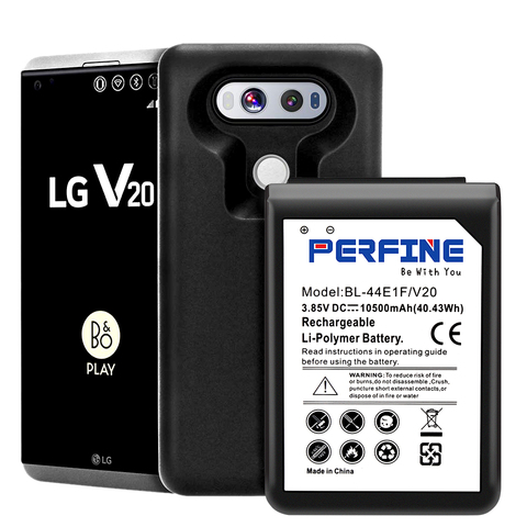 V20 Battery 10500mAh BL-44E1F With Protective Case For LG V20 H990DS VS995 US996 LS997 H910 H918 bl 44e1f Extended Battery ► Photo 1/6