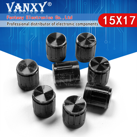 10pcs 15*17mm aluminum alloy potentiometer 15*17 knob rotary switch volume control knob black ► Photo 1/6