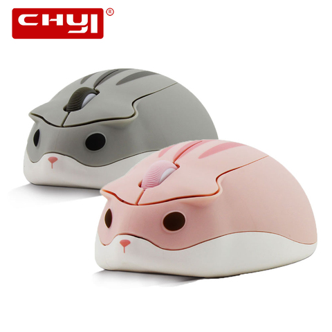 CHYI Cute Cartoon Wireless Mouse Usb Optical Computer Mouse Portable Mini Laptop Mause Pink Hamster Design Mice For Kids Macbook ► Photo 1/6