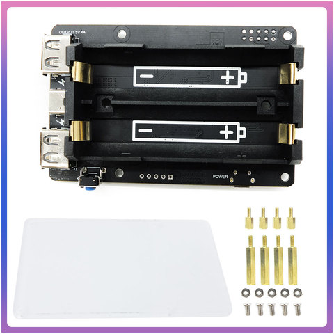 Original 18650 UPS With RTC & Coulometer Pro Power Supply Device Extended Two USBA Port for Raspberry Pi 4 B / 3B+/ 3B ► Photo 1/6