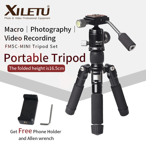 XILETU FM5C-MINI Aluminum Stable Tabletop Desktop Tripod&Ball Head For Digital camera Mirrorless camera Smart phone ► Photo 1/6