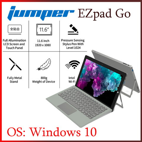 Jumper EZpad Go 2 in 1 Tablet PC 11.6 inch IPS Display windows tablet 4GB RAM 64GB/128GB Intel Apollo Lake N3450 tablet with pen ► Photo 1/6