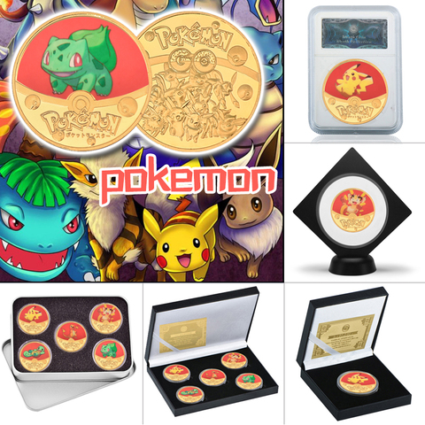 WR Anime Pocket Monsters Gold Plated Coins Collectibles with Coin Holder  Japanese Pokemon Commemorative Coin Gift Dropshipping - Price history &  Review | AliExpress Seller - WR Official Store 