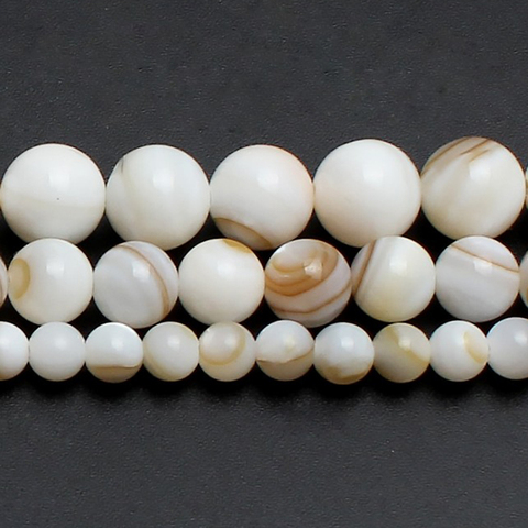 4/6/8mm Natural Freshwater White Shell Beads Round Spacer Beads For Accessories Jewellery Making DIY Bracelet 15inch ► Photo 1/5