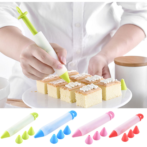 Silicone Food Writing Pen Chocolate Decorating Tools Cake Mold Cream Cup Cookie Icing Piping Pastry Nozzles Kitchen Accessories ► Photo 1/6