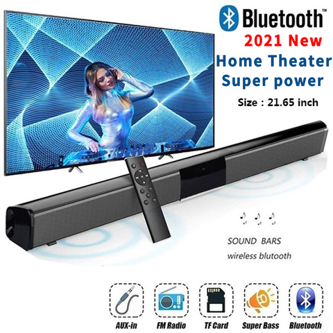 2022 40W Super Power wired and Wireless Bluetooth Soundbar Speaker Subwoofer TV Home Theater Soundbar + Remote Control ► Photo 1/1
