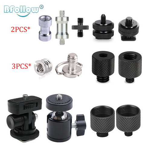 BFOLLOW Thread Adapter Kit 1/4 Inch 3/8 5/8 Male Female for Tripod Camera Flash Light Mic Stand Screw Mount ► Photo 1/6