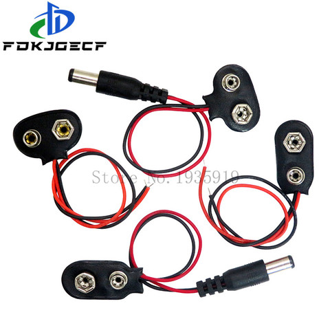 DC 9V Battery Button Power Cable Battery Buckle Snaps Power Cable Connector DC 5.5*2.1 For Arduino Diy ► Photo 1/5