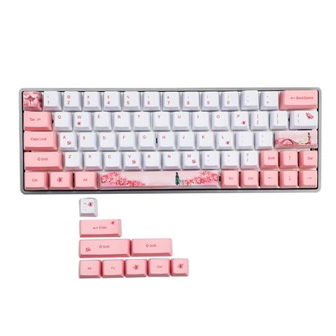 Sakura Dye-Sublimation Mechanical Keyboard Cute Keycaps PBT OEM Profile Keycap For GH60 GK61 GK64 Keyboard new ► Photo 1/6