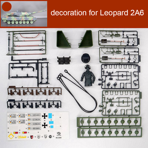 Plastic Decorations/Sticker/Front Light/Fence Replace Parts for 1/16 Henglong RC Tank Model Heng Long Germany Leopard 2A6 3889-1 ► Photo 1/6