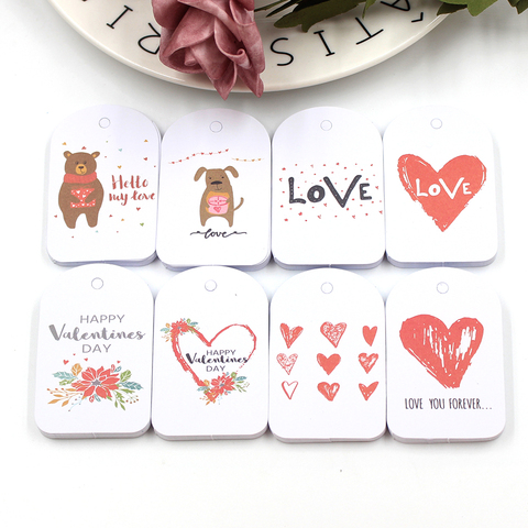 50PCS Cute Love Heart Little Bear Kraft Paper Tags DIY Birthday Wedding Christmas Package Decorations Valentines Day Gifts Decor ► Photo 1/6