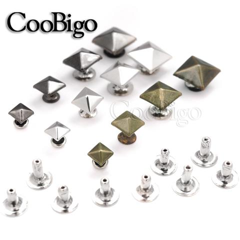 500pcs Pyramid Square Base Spikes Punk Garment Rivet Cap Stud For Hat Jeans Shoes Leather Cap bag Diy Craft Accessory ► Photo 1/6