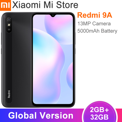 New Global Version Xiaomi Redmi 9A Mobile Phone 2GB 32GB MTK Helio G25 Octa Core 6.53