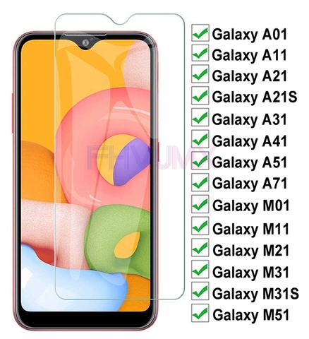 9H Tempered Glass For Samsung Galaxy A01 A11 A21 A31 A41 A51 A71 Screen Protector Glass M01 M11 M21 M31 M51 Protective Film Case ► Photo 1/6