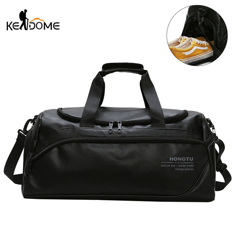 Special Large Capacity Pu Leather Sports Gym Fitness Sport Bags Duffel Tote Travel Shoulder Handbag Male Bag 