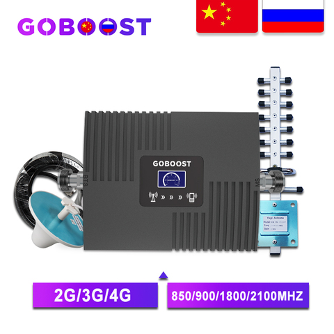 GOBOOST GSM Repeater 2G 3G 4G Cellular Signal Amplifier 4G Cellular Amplifier GSM 900 1800 2100 Mobile Signal Booster Repeater ► Photo 1/6
