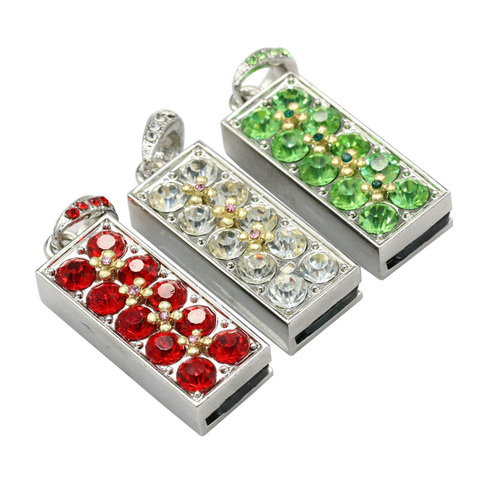 Rhinestones Diamonds Necklace USB Flash Drive Rotation Pen Drive Real Capacity 4G 8G 16GB  Memory Stick High Speed U Flash Disk ► Photo 1/6