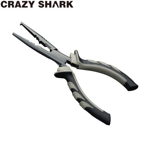 Crazy Shark Luminous 7/9inch Fishing Pliers Split Rings cutters Hook Remove Long Nose Crimping sleeves Carp Fish Tools ► Photo 1/6