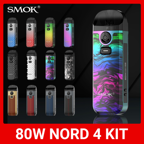 Vape SMOK Nord 4 Kit Box Mod 2000mah Battery Electronic Cigarette 80W Pod System 4.5ml Nord4 RPM 2 Mesh Coil vaporizador VS NOVO ► Photo 1/6