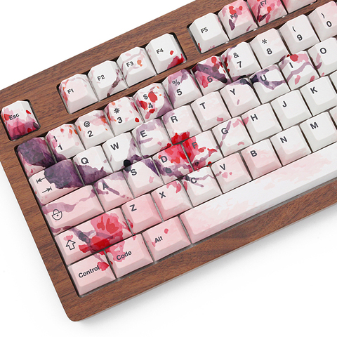 PBT Cherry Blossom Keycap Orignal Profil For 60 87 104 108 Keys Mechanical Keyboard Cherry G80 Customized 68 Keyboard Key Cap ► Photo 1/6