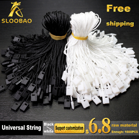 Free shiping High quality black and waite hang tag string hang tag strings cord for garment stringing price hangtag or seal tag ► Photo 1/6