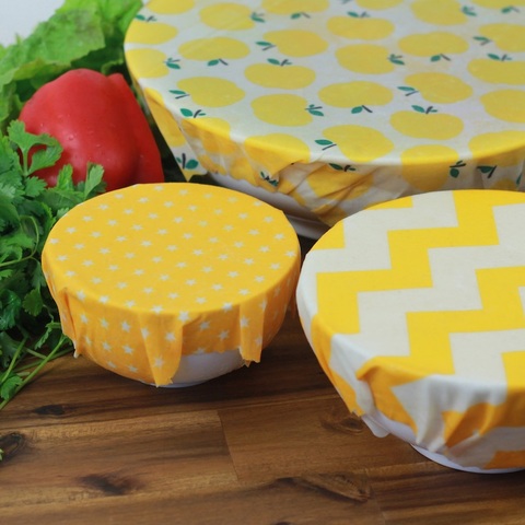 3Pack Beeswax Wrap Eco Friendly Kitchen Wrap Replacement Organic Natural Bees Wax Reusable Mixed Pattern Beeswax Food Wraps ► Photo 1/6
