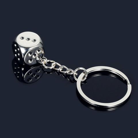 Metal Personality Dice Shape Model Alloy Key Holder For Women Men Unisex Car Bag Decor Key Ring Creative Key Chain ► Photo 1/6