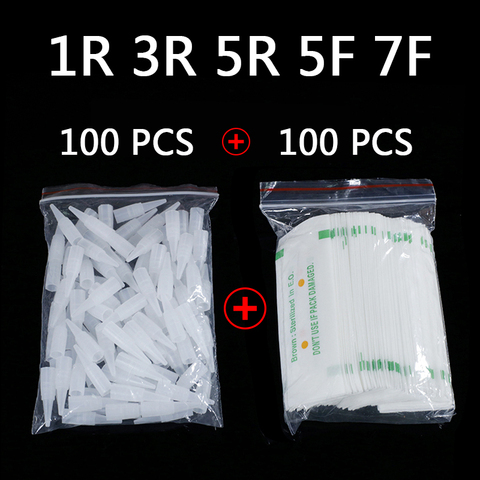 100PCS 1R 3R 5R 5F 7F PMU Needles + Needle Tips Disposable Sterilized Professional Tattoo needles for Permanent Makeup Eyebrow ► Photo 1/6