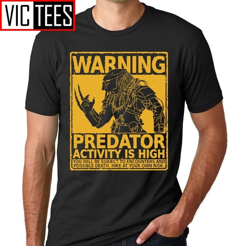 Men Tee Shirt Season Predator Activity is High Black T Shirt Men T-Shirt Design Vintage Printed Cotton ► Photo 1/4