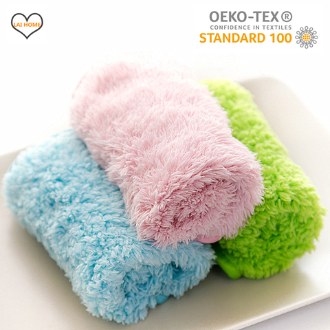 4PCS Fluffy Kitchen Rags Duster Cleaning Cloth Absorbent Dish Towels For Bathroom Cleaning Tools Shaggy Plush Swedish Dishcloth ► Photo 1/6