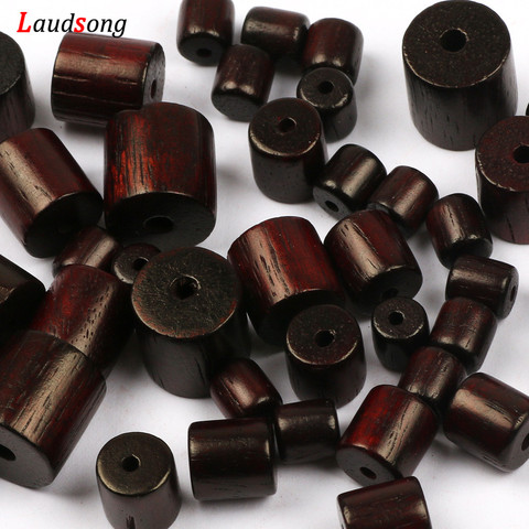 Natural Cylindrical Sandalwood Wood Beads 6/8/10/12mm Spacer Loose Wooden Beads For Jewelry Making Bracelet DIY Accessories ► Photo 1/6