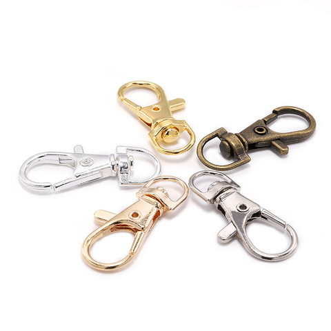 10pcs Alloy Lobster Clasps Key Chain Hooks With Key Rings, Key