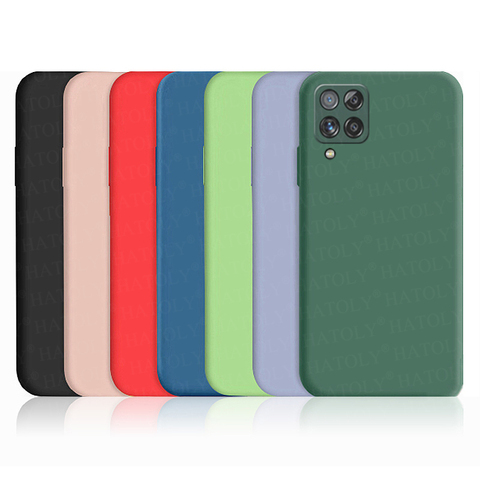 For Samsung Galaxy A12 Case M12 M02S A02S A21S Cover Liquid Silicone Shockproof Bumper Soft Phone Back Case For Samsung A12 5G ► Photo 1/6