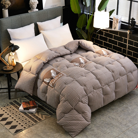 Autumn Winter Thicken Warm Quilt Blanket Double King Queen Bed Cover Bedding Skin-friendly Printed Comforter Home Hotel Duvets ► Photo 1/6