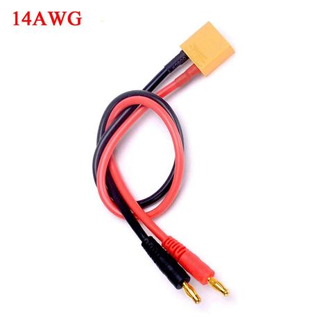 XT90/EC5/XT60/Deans/TRXed/HXT Bullet Connector Charge Cable Lead With 4mm Banana Plugs Silicone Wire 14AWG 40CM For Imax B6 ► Photo 1/6