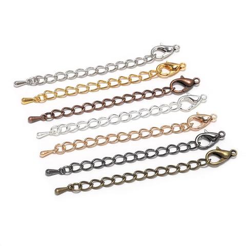 20pcs/lot 50 70mm Tone Extended Extension Tail Chain Lobster Clasps Connector For DIY Jewelry Making Findings Bracelet Necklace ► Photo 1/6