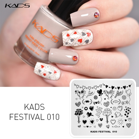 KADS Valentine's Day Nail Art Stamping Plate Heart Kiss diamond Image Template DIY Nail Art Decoration Manicure Stencil Tools ► Photo 1/6