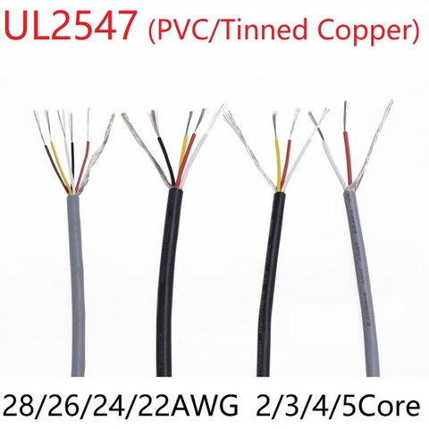 UL2547 Signal Shielded Cable 22 24 26 28 AWG PVC Insulated 2 3 4 5 Cores Amplifier Audio Copper Wire Headphone DIY Control Line ► Photo 1/6