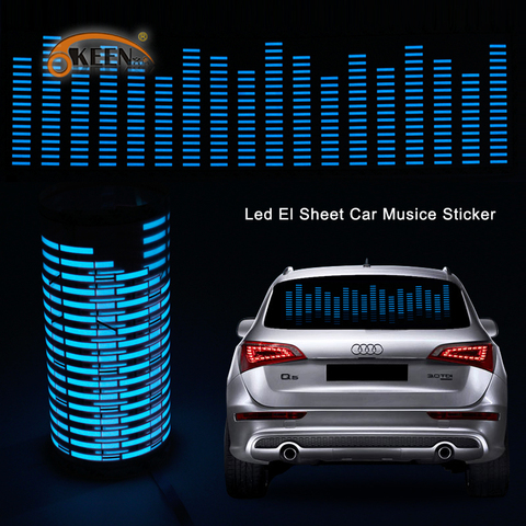 90x25cm 45x11cm Car RGB LED Music Rhythm Flash Light Sound Activated Sensor Equalizer Rear Windshield Sticker Styling Neon Lamp ► Photo 1/6