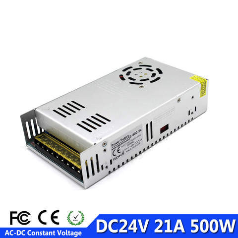 Single OutputS Witching Power Supply DC 24V 21A 500W LED Power Source Transformer 220v 110v AC To DC24V for Cctv Led Light Lamp ► Photo 1/6