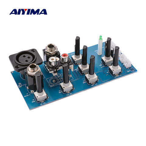AIYIMA Microphone Reverb Preamplifier Board 2 Road EQ Tone Equalization With Aux DIY Sound Amplifier Home Theater ► Photo 1/6