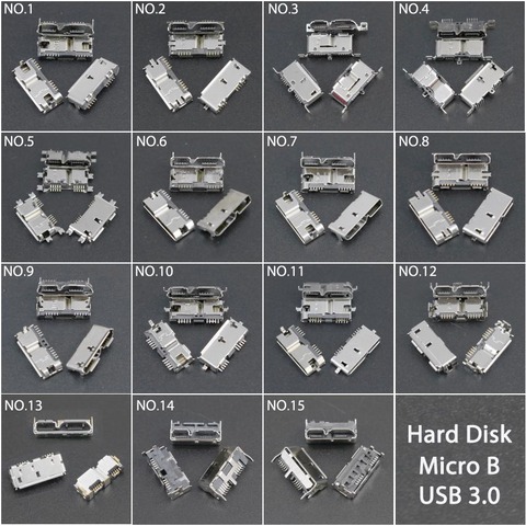 YuXi 2pcs Micro USB 3.0 B Type SMT 10pin Female Socket Connector Jack Charging Port for Hard Disk Drives Data Interface ► Photo 1/6