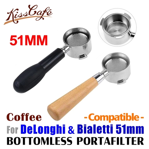 51mm Coffee Bottomless Portafilter For Delonghi EC680/EC685 Stainless Steel Replacement Filter Basket Espresso Machine Accessory ► Photo 1/6