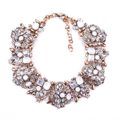 2022 Indian Statement Choker Necklace Women Luxury Crystal Rhinestone Big Bib Necklace Femme Boho Ethnic Large Collar Necklace ► Photo 1/5