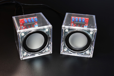 Factory Wholesale Free Shipping DIY Mini Amplifier Speaker Kit Transparent Speaker Electronic Learning Kit ► Photo 1/4